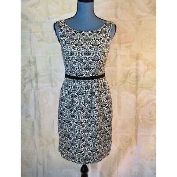 Ann Taylor Loft Dresses & Skirts - Ann Taylor Loft A-line Dress V back Black & White Sleeveless Size 2